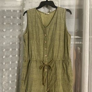 Easel Olive green and black striped jumpsuit